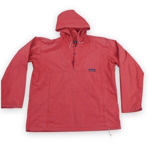 VTG Patagonia Anorak Pullover Mens XL Nantucket Salmon Red Cotton Blend Snap